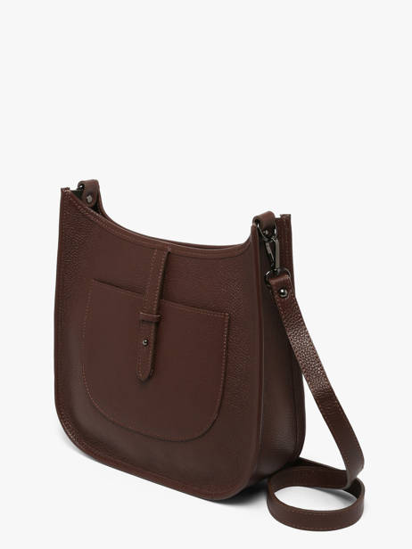 Cross Body Tas Caviar Leder Milano Bruin caviar CA25068 ander zicht 2